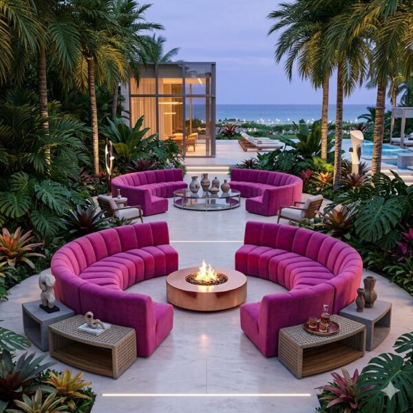 Noor full circle modular sofa - Magenta