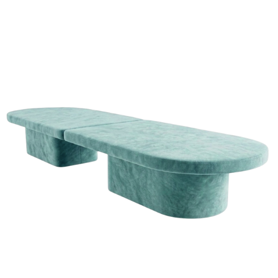 Monolith dining table aqua blue rental