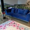 Velours sofa – Navy blue