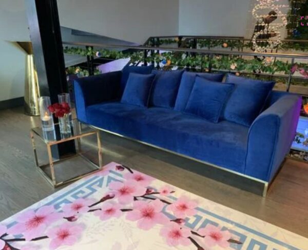 Velours sofa – Navy blue