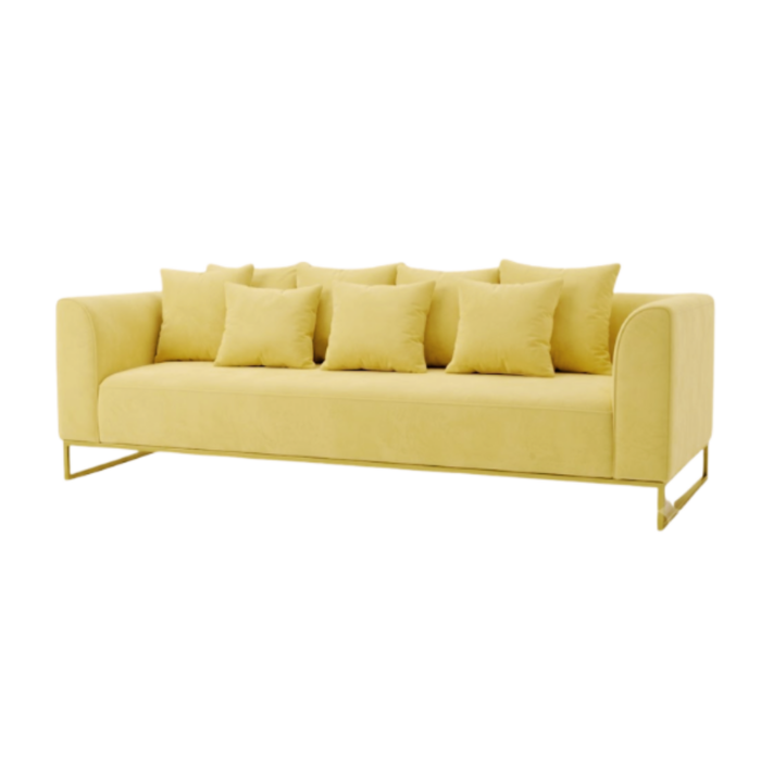 Velours sofa - Yellow