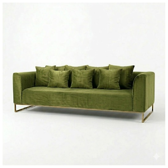 Velours sofa green moss rental
