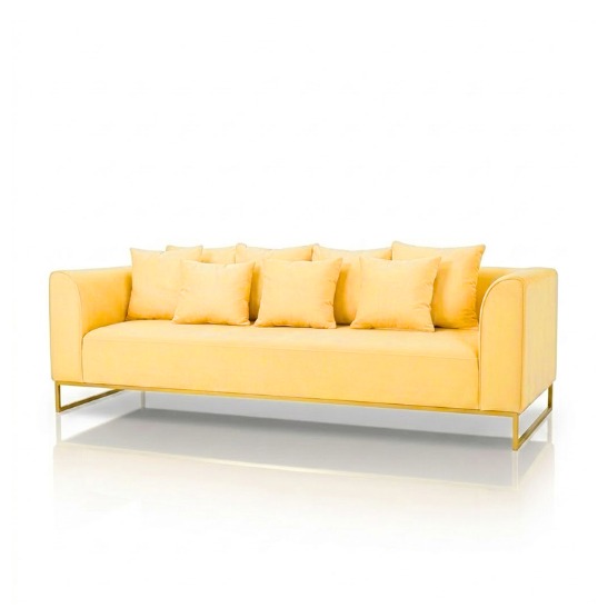 Velours sofa yellow rental