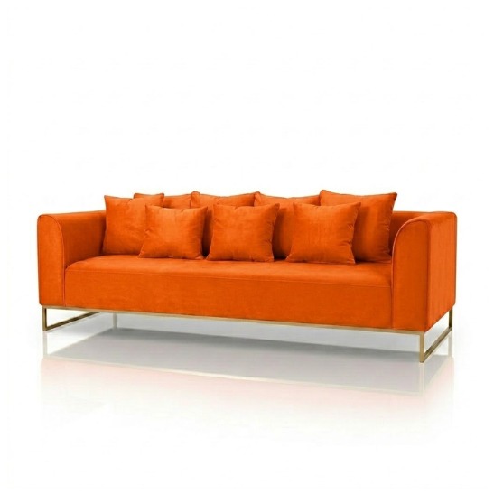 Velours sofa orange rental
