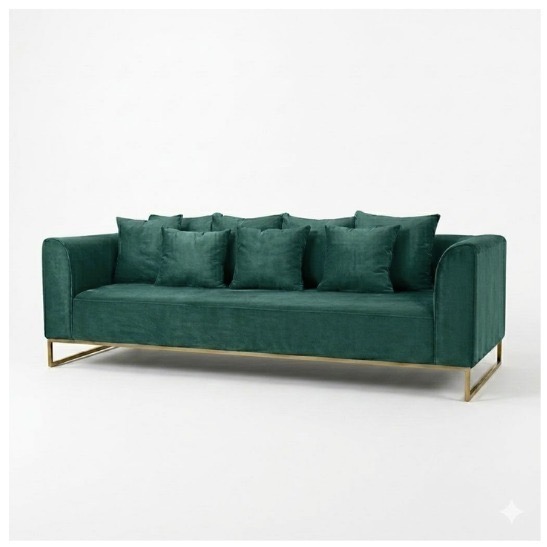 Velours sofa forest green rental