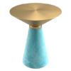 Nefertiti cocktail table - Gold top with teal velvet base