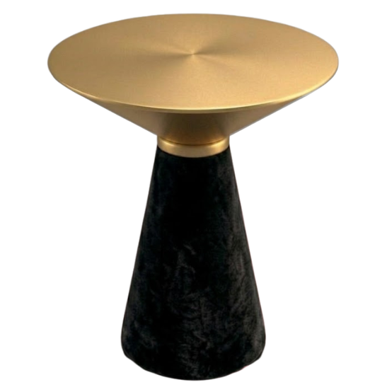 Nefertiti cocktail table - Gold top with black velvet base