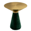 Nefertiti cocktail table - Gold top with green velvet base