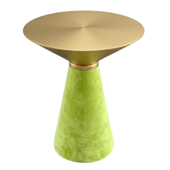 Nefertiti cocktail table - Gold top with lime velvet base