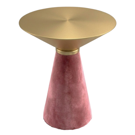 Nefertiti cocktail table - Gold top with blush velvet base