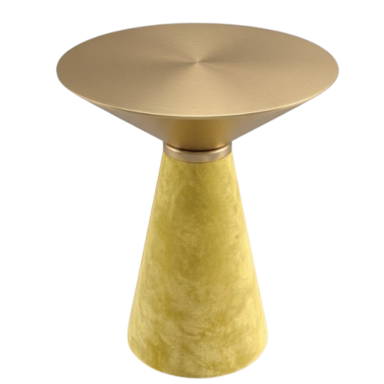 Nefertiti cocktail table - Gold top with yellow velvet base