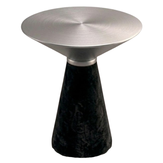 Nefertiti cocktail table - Silver top with black velvet base
