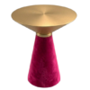 Nefertiti cocktail table - Gold top with magenta velvet base