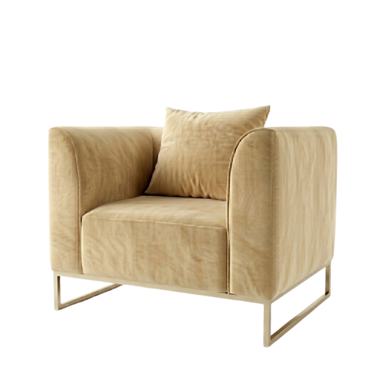 Velours armchair beige rental