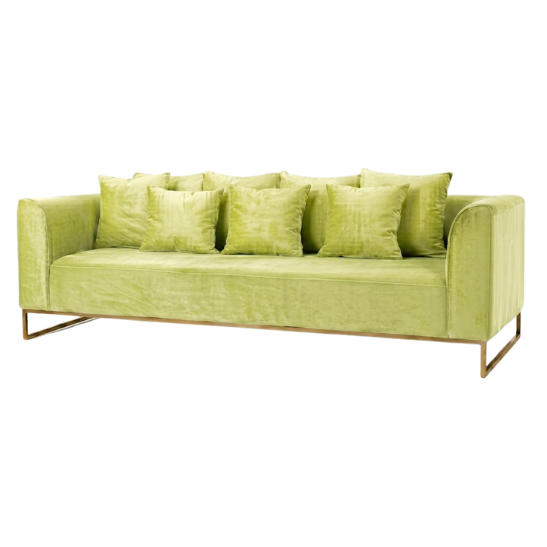Velours sofa – Lime green