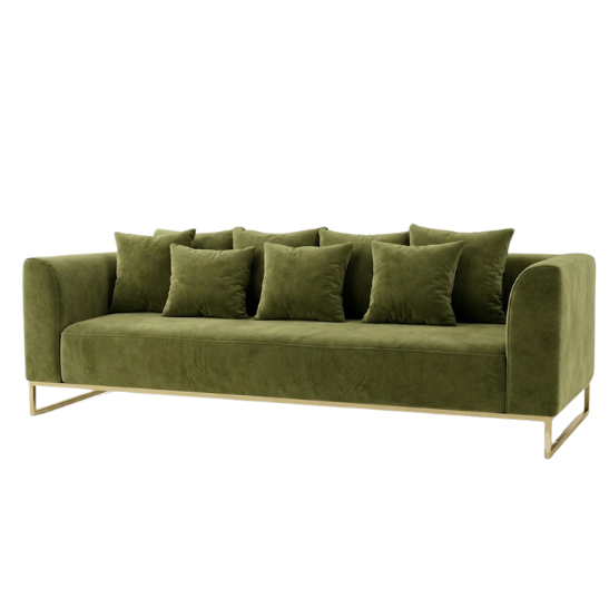 Velours sofa – Moss green