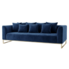 Velours sofa – Navy blue
