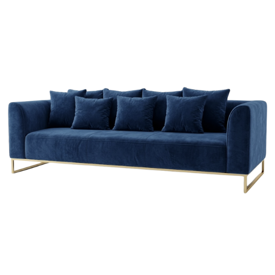 Velours sofa – Navy blue