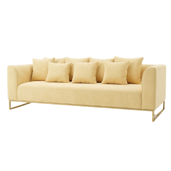 Velours sofa - Yellow