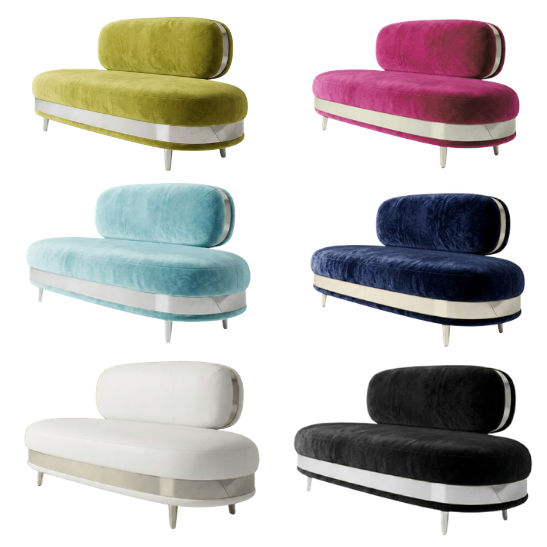 Untitled (547 x 547 px) (61) Paloma loveseat - Velvet color and silver trim