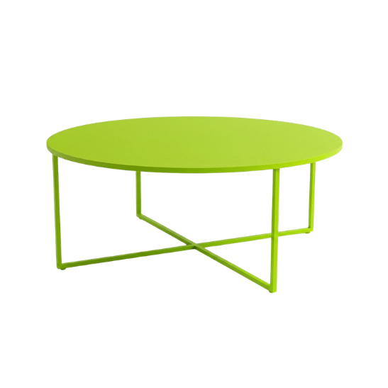 Disk coffee table lime green rental