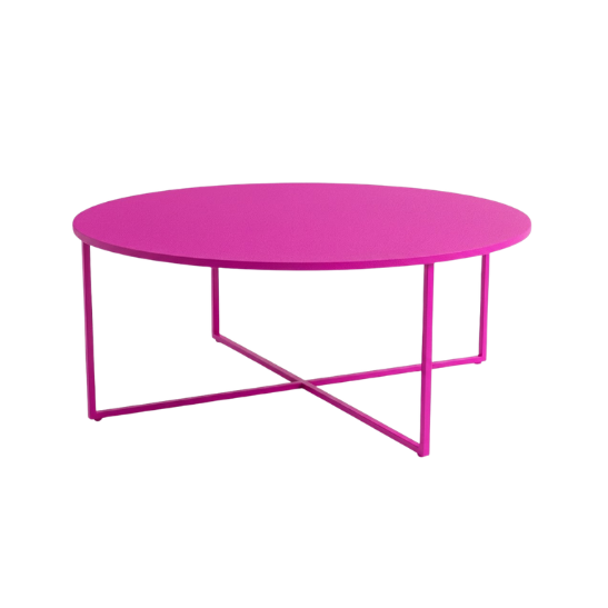 Disk coffee table magenta rental