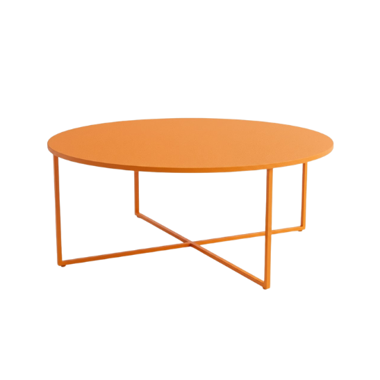 Disk coffee table orange rental