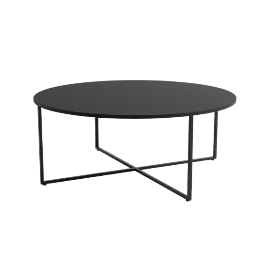 Disk coffee table black rental