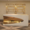 Bullet bar - White and gold
