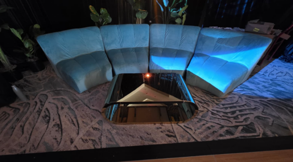 Noor full circle modular sofa - Aqua blue