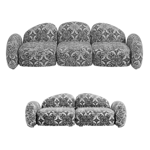 Baloo sofa azulejos black and white rental