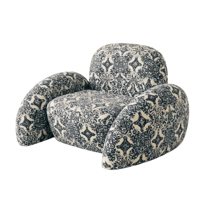 Baloo armchair azulejos black and white rental