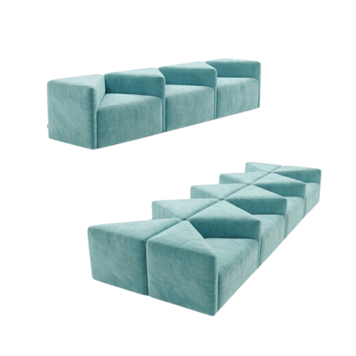 Albertina modular sofa - Aqua blue