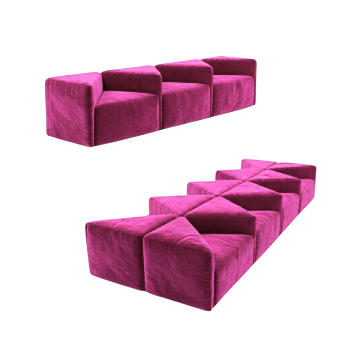 Albertina modular sofa – Magenta pink